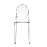 Victoria Ghost Chair 4-Pack Fire Resistant Side/Dining Kartell Transparent Crystal 
