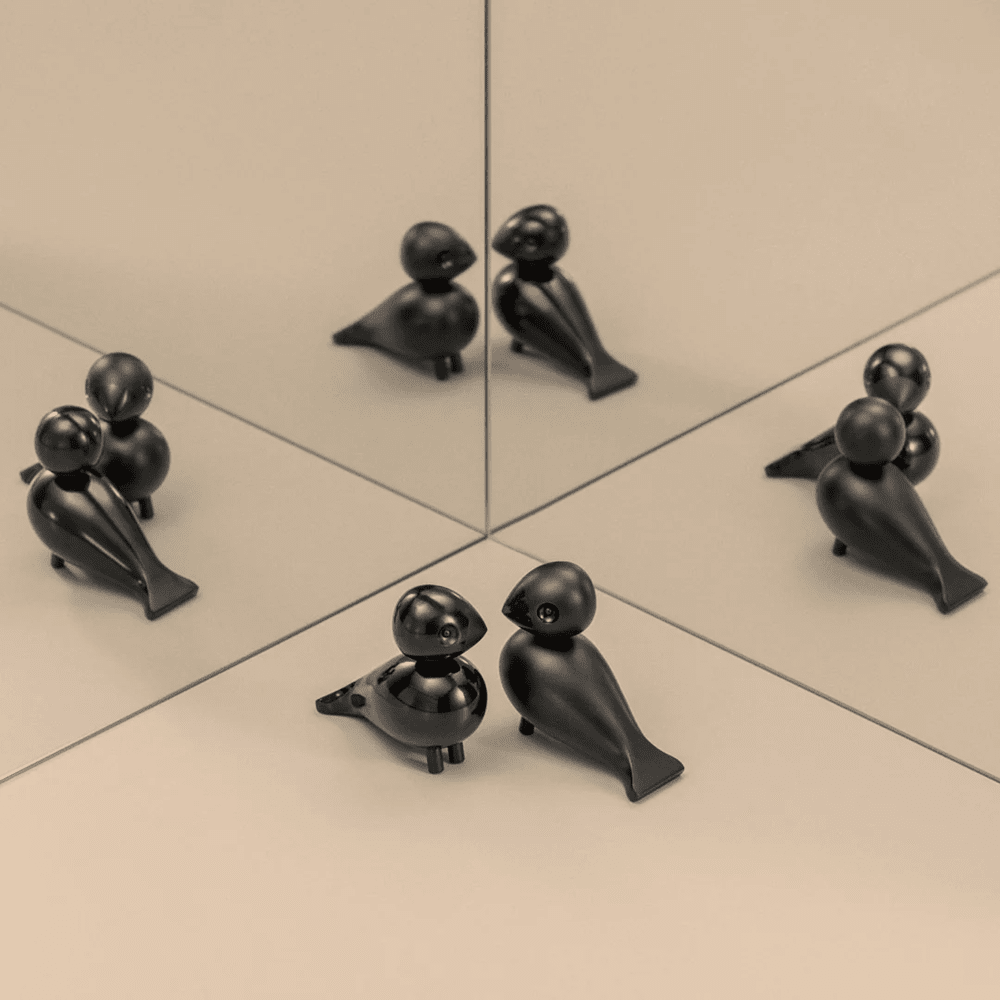 Love Birds Figurine - Set of 2 Wooden Animals Kay Bojesen 