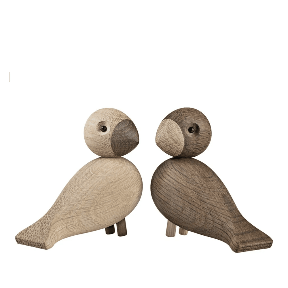 Love Birds Figurine - Set of 2 Wooden Animals Kay Bojesen Oak 