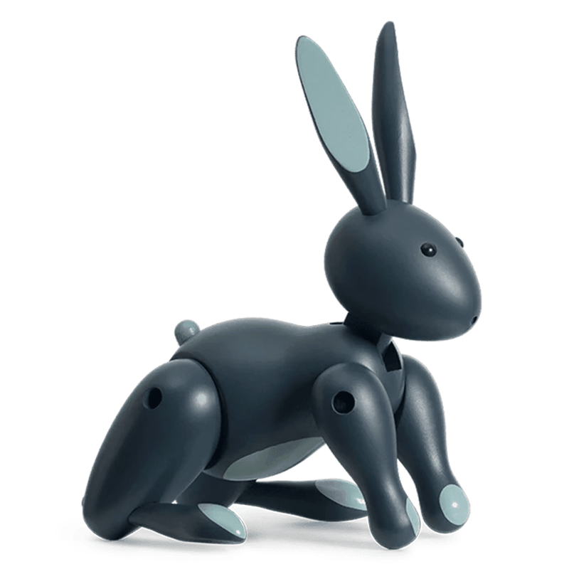 Rabbit Figurine Wooden Animals Kay Bojesen Blue Painted Beech 
