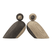 Sparrows Figurine - Set of 2 Wooden Animals Kay Bojesen 