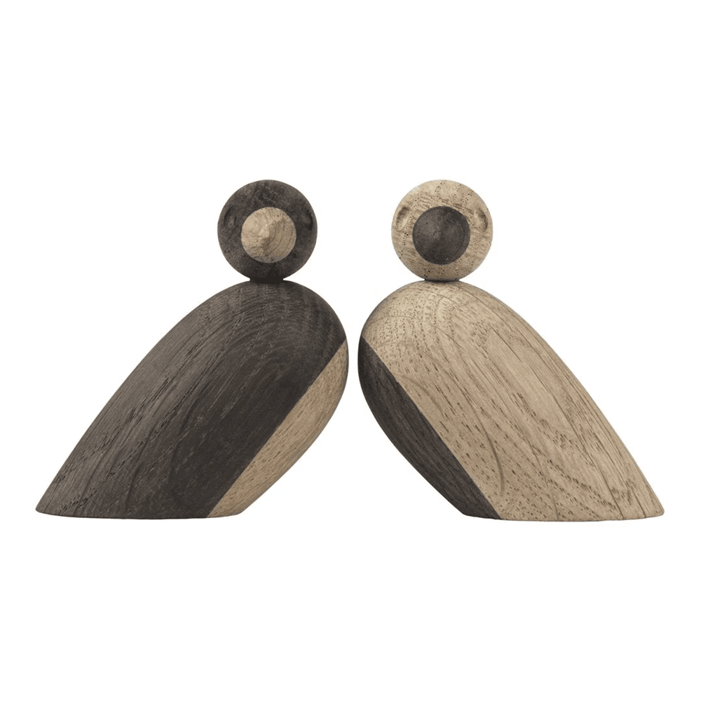 Sparrows Figurine - Set of 2 Wooden Animals Kay Bojesen 