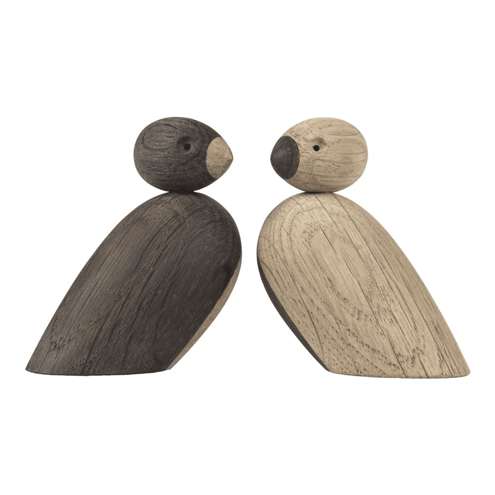 Sparrows Figurine - Set of 2 Wooden Animals Kay Bojesen 