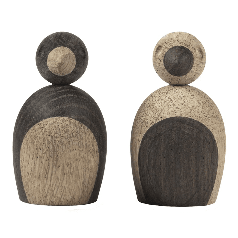 Sparrows Figurine - Set of 2 Wooden Animals Kay Bojesen 