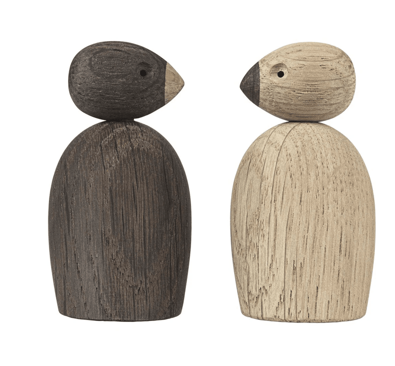 Sparrows Figurine - Set of 2 Wooden Animals Kay Bojesen 
