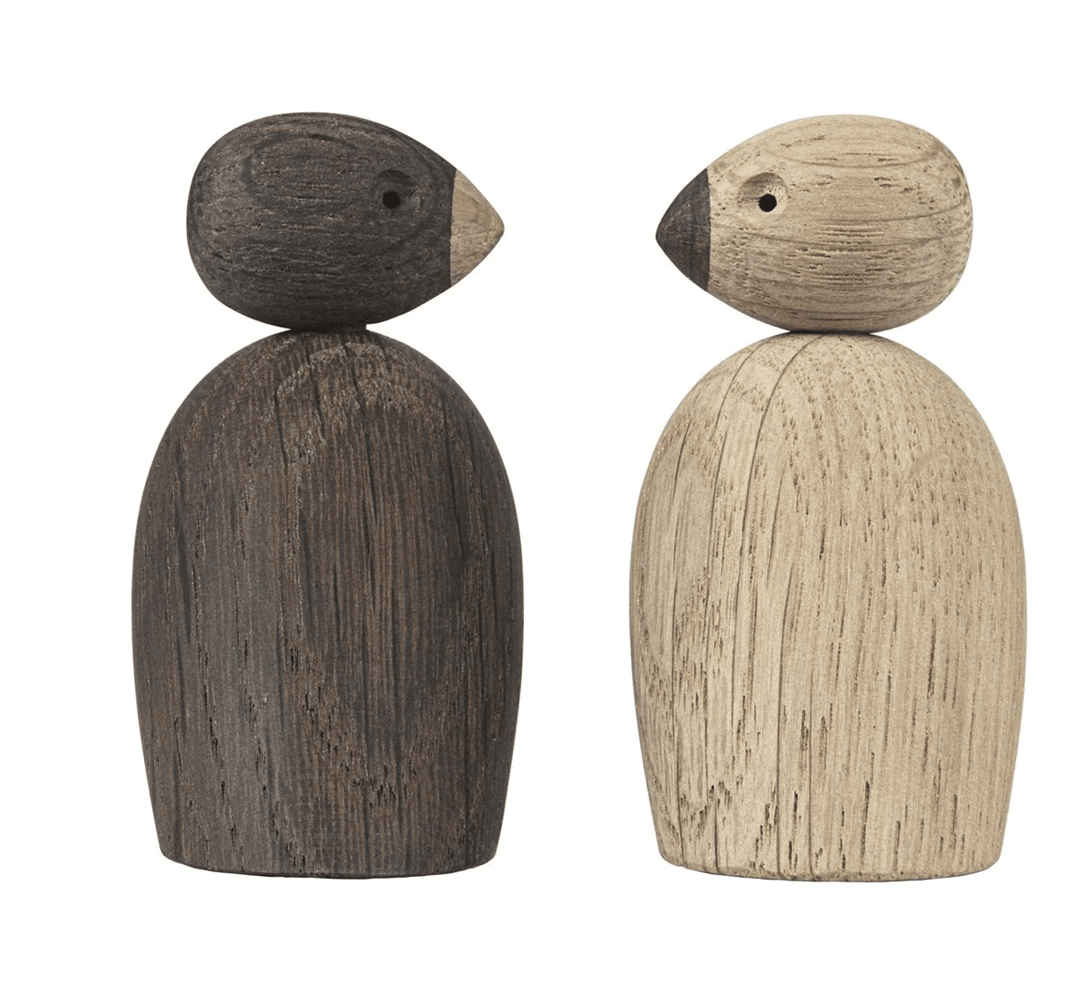 Sparrows Figurine - Set of 2 Wooden Animals Kay Bojesen 
