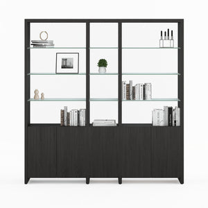 Linea 580212 3-Shelf System - 81 Inch Wide Shelf BDI Charcoal Stained Ash 