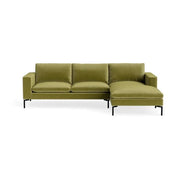 New Standard Sofa with Chaise Sofa BluDot Right Loden Velvet - Black Legs 