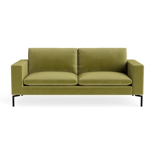 New Standard 78" Sofa Sofa BluDot Loden Green Velvet - Black Legs 
