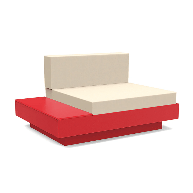 Platform One Lounge Left/Right Table lounge chairs Loll Designs Apple Red Canvas Flax 
