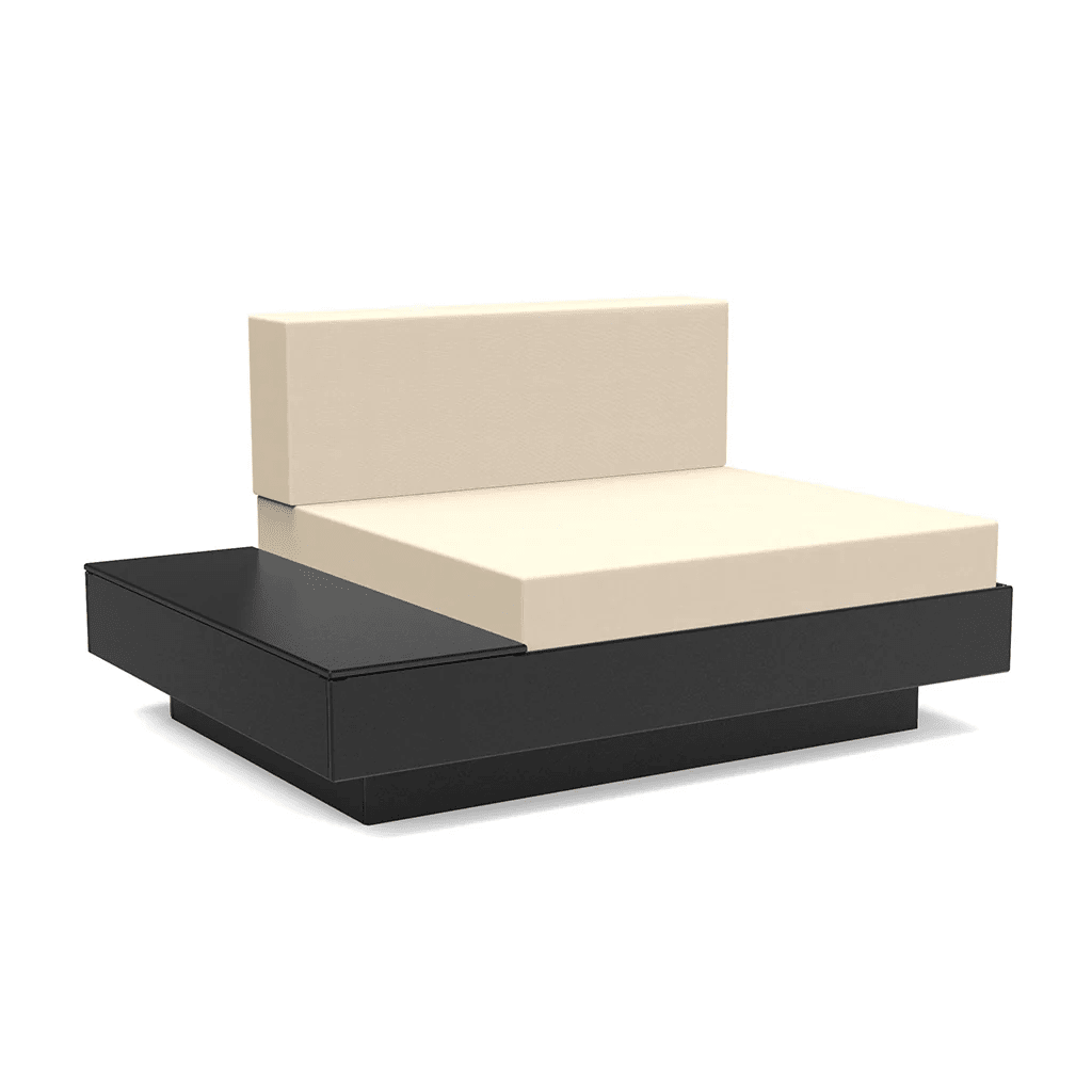 Platform One Lounge Left/Right Table lounge chairs Loll Designs Black Canvas Flax 