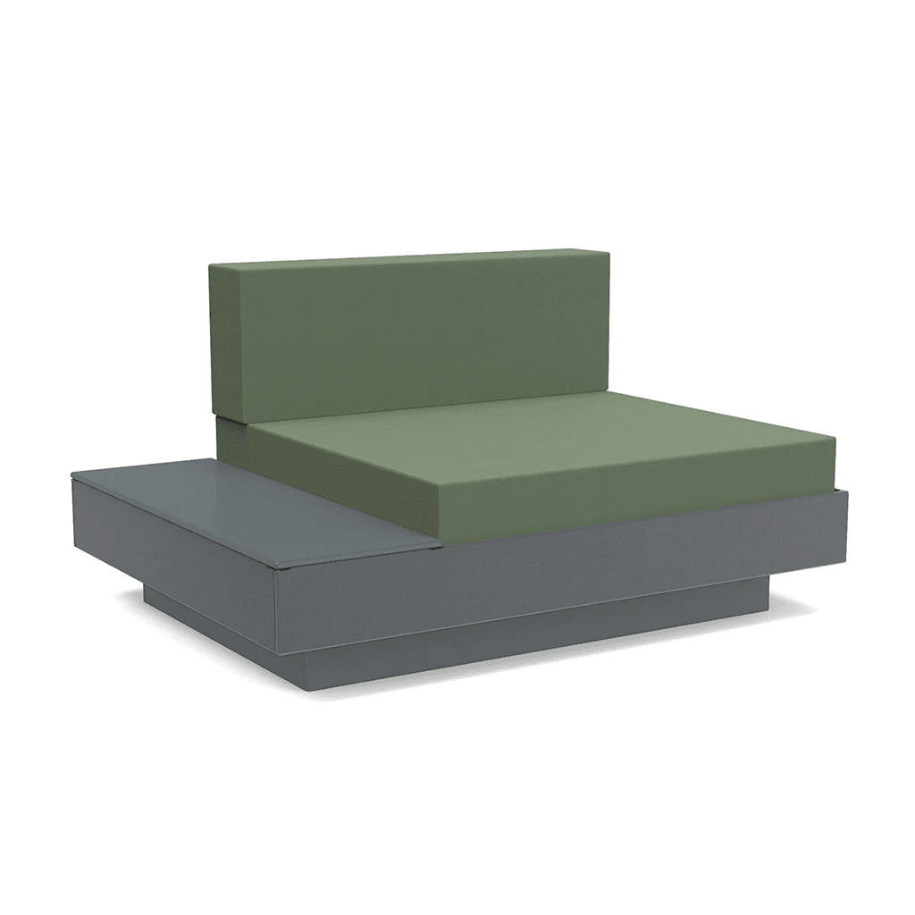 Platform One Lounge Left/Right Table lounge chairs Loll Designs Charcoal Grey Canvas Fern 
