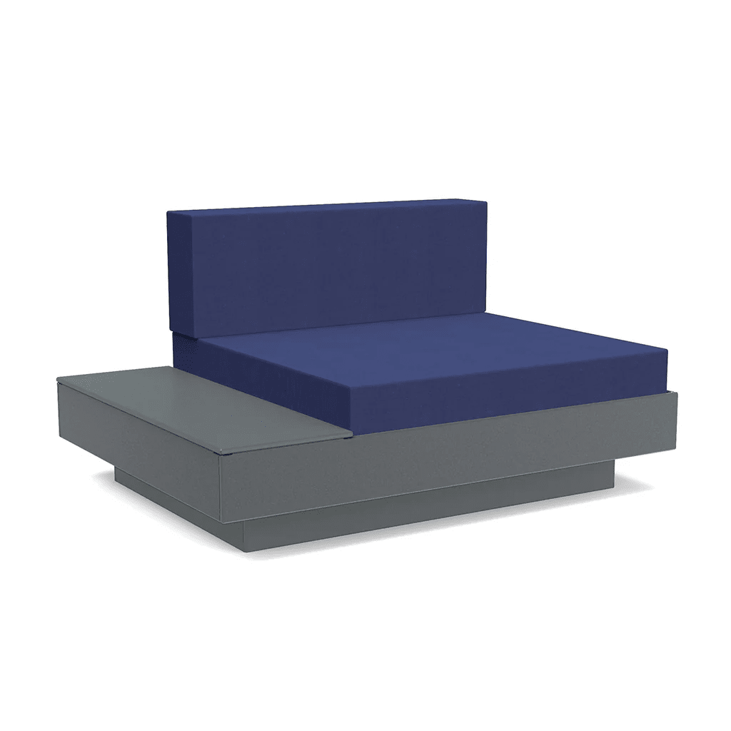 Platform One Lounge Left/Right Table lounge chairs Loll Designs Charcoal Grey Canvas Navy 