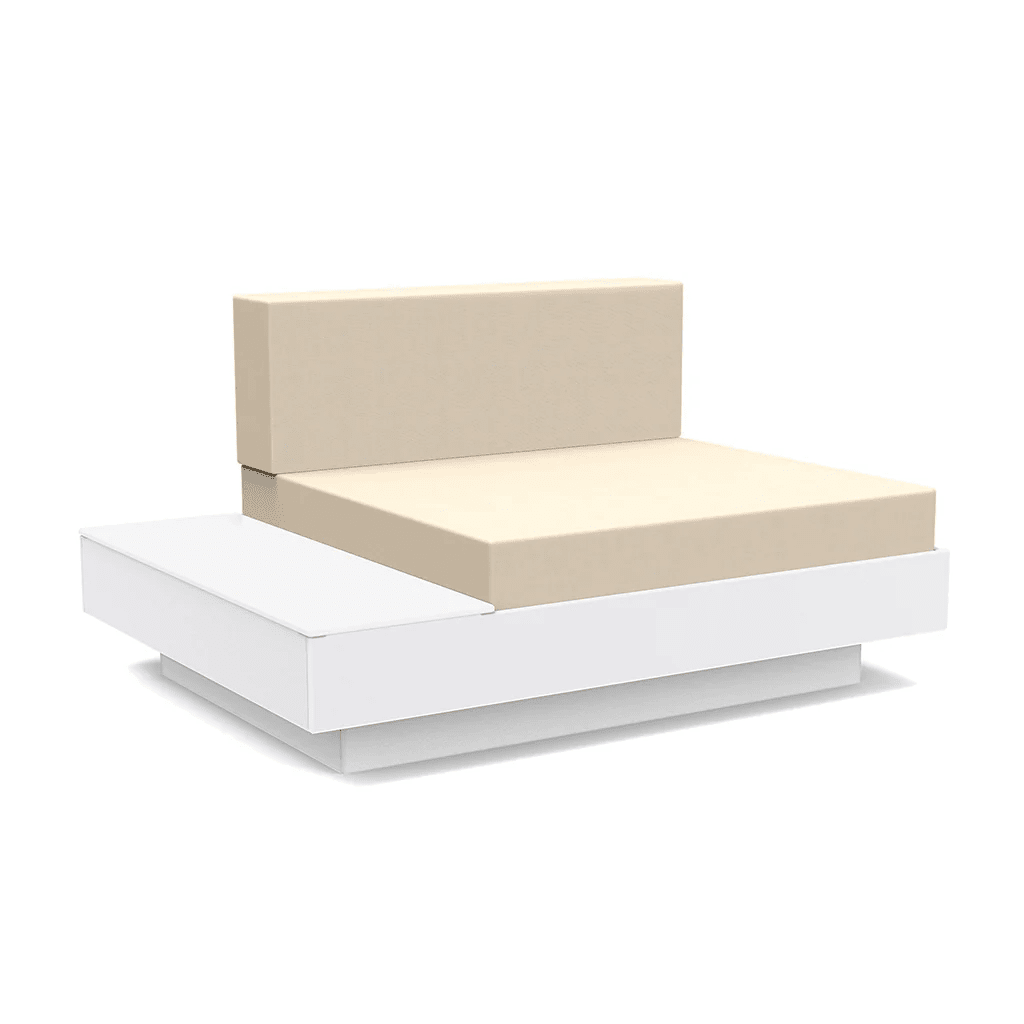 Platform One Lounge Left/Right Table lounge chairs Loll Designs Cloud White Canvas Flax 