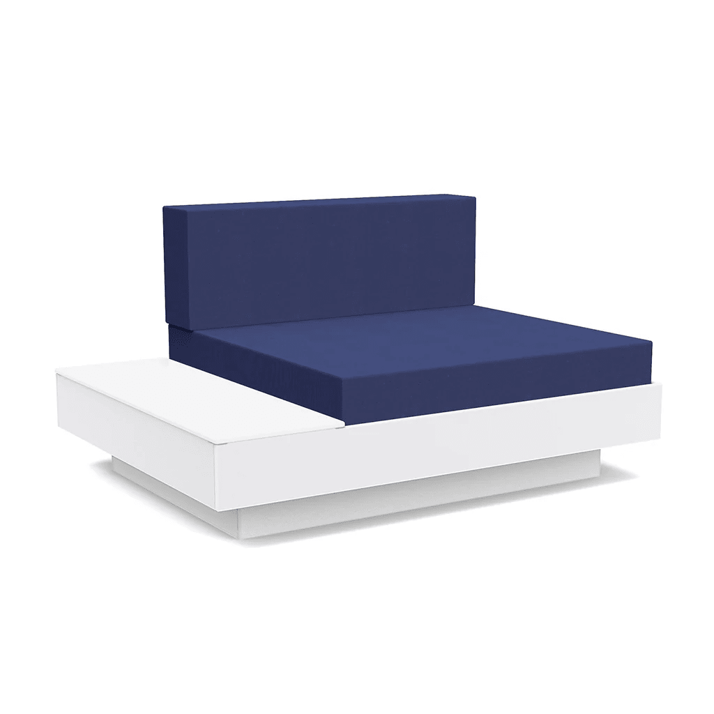 Platform One Lounge Left/Right Table lounge chairs Loll Designs Cloud White Canvas Navy 