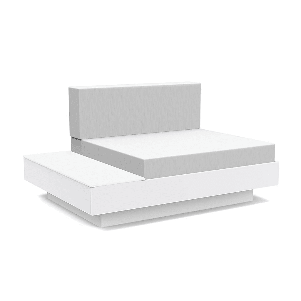 Platform One Lounge Left/Right Table lounge chairs Loll Designs Cloud White Cast Silver 