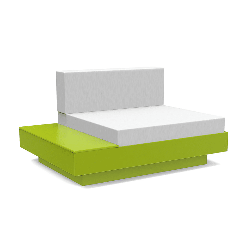 Platform One Lounge Left/Right Table lounge chairs Loll Designs Leaf Green Cast Silver 