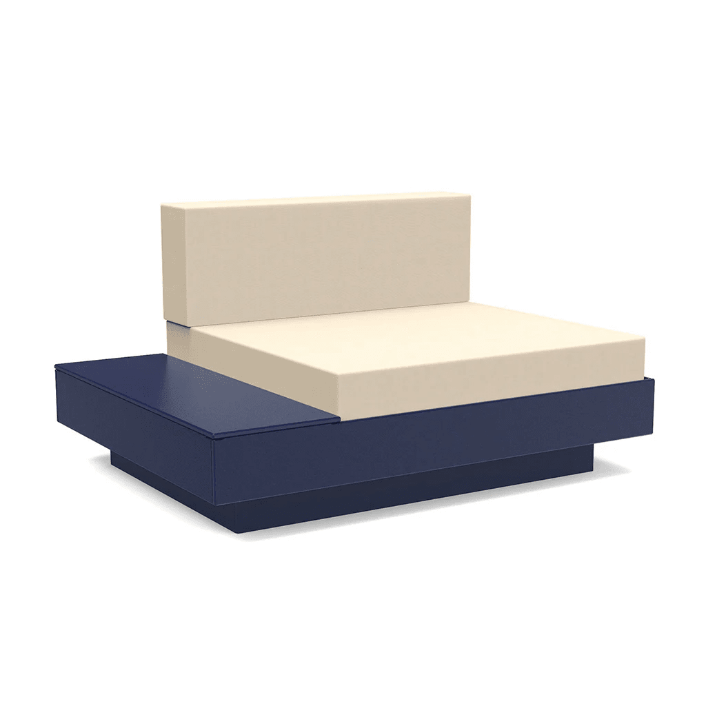 Platform One Lounge Left/Right Table lounge chairs Loll Designs Navy Blue Canvas Flax 