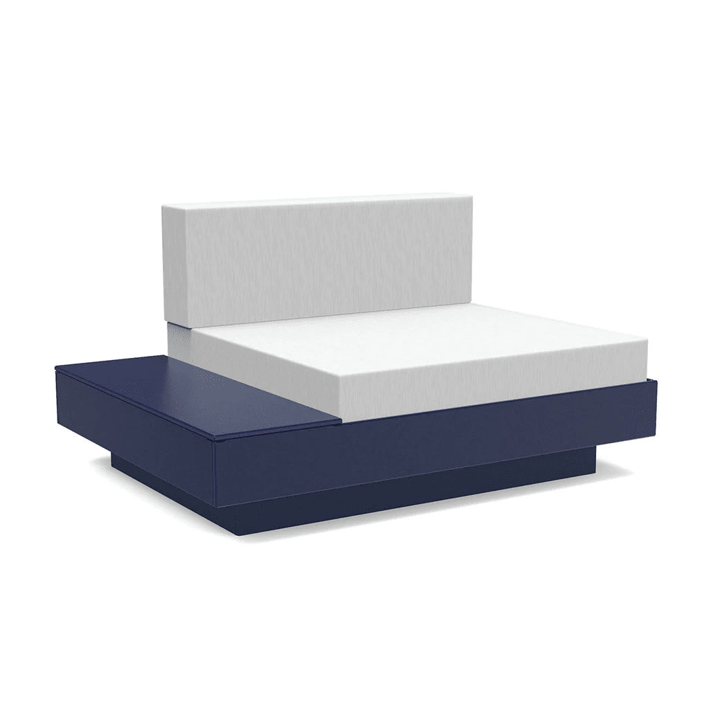 Platform One Lounge Left/Right Table lounge chairs Loll Designs Navy Blue Cast Silver 