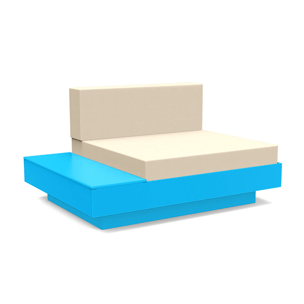 Platform One Lounge Left/Right Table lounge chairs Loll Designs Sky Blue Canvas Flax 
