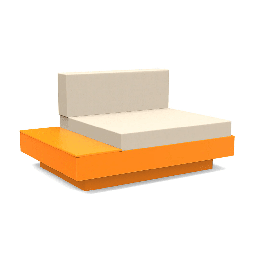 Platform One Lounge Left/Right Table lounge chairs Loll Designs Sunset Orange Canvas Flax 
