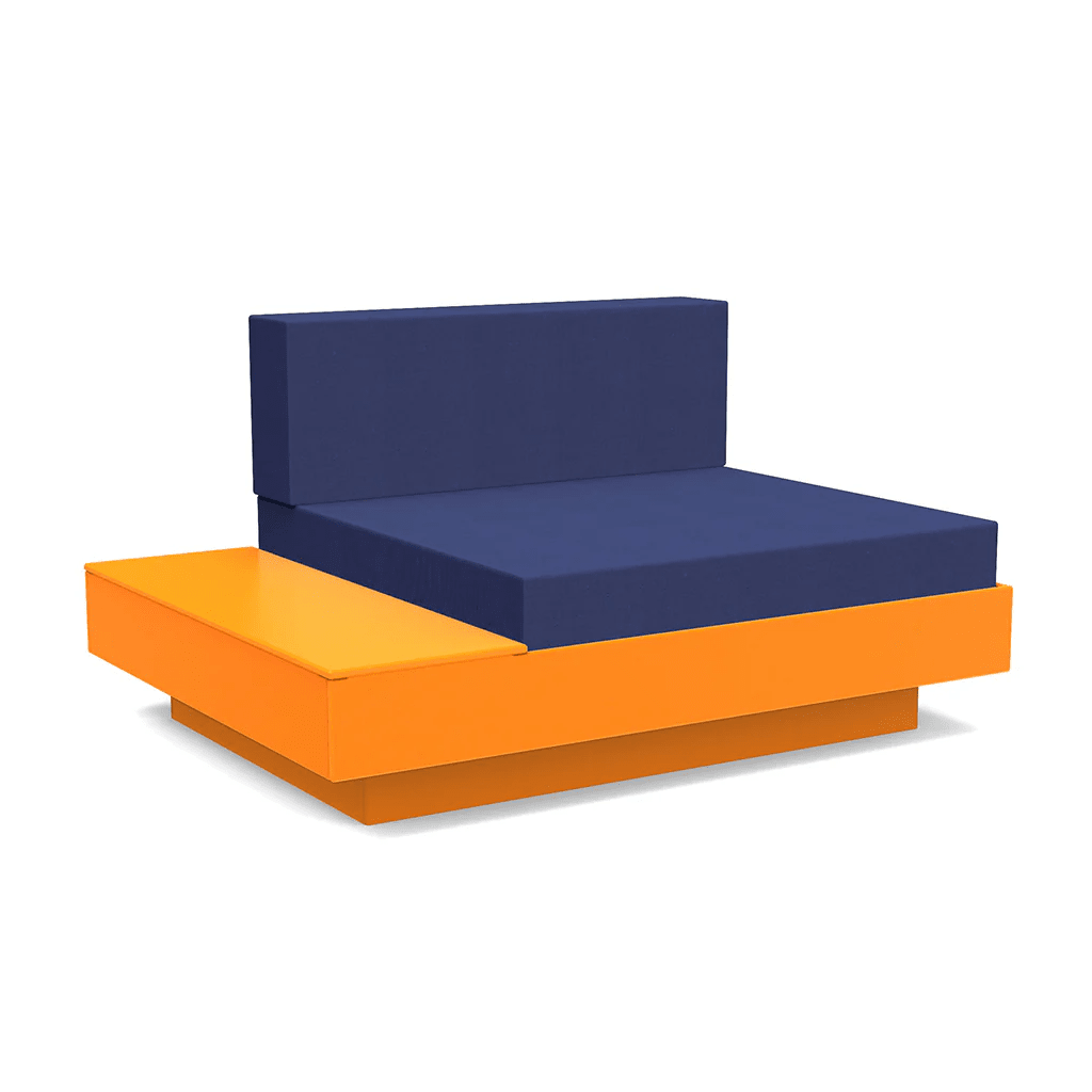 Platform One Lounge Left/Right Table lounge chairs Loll Designs Sunset Orange Canvas Navy 