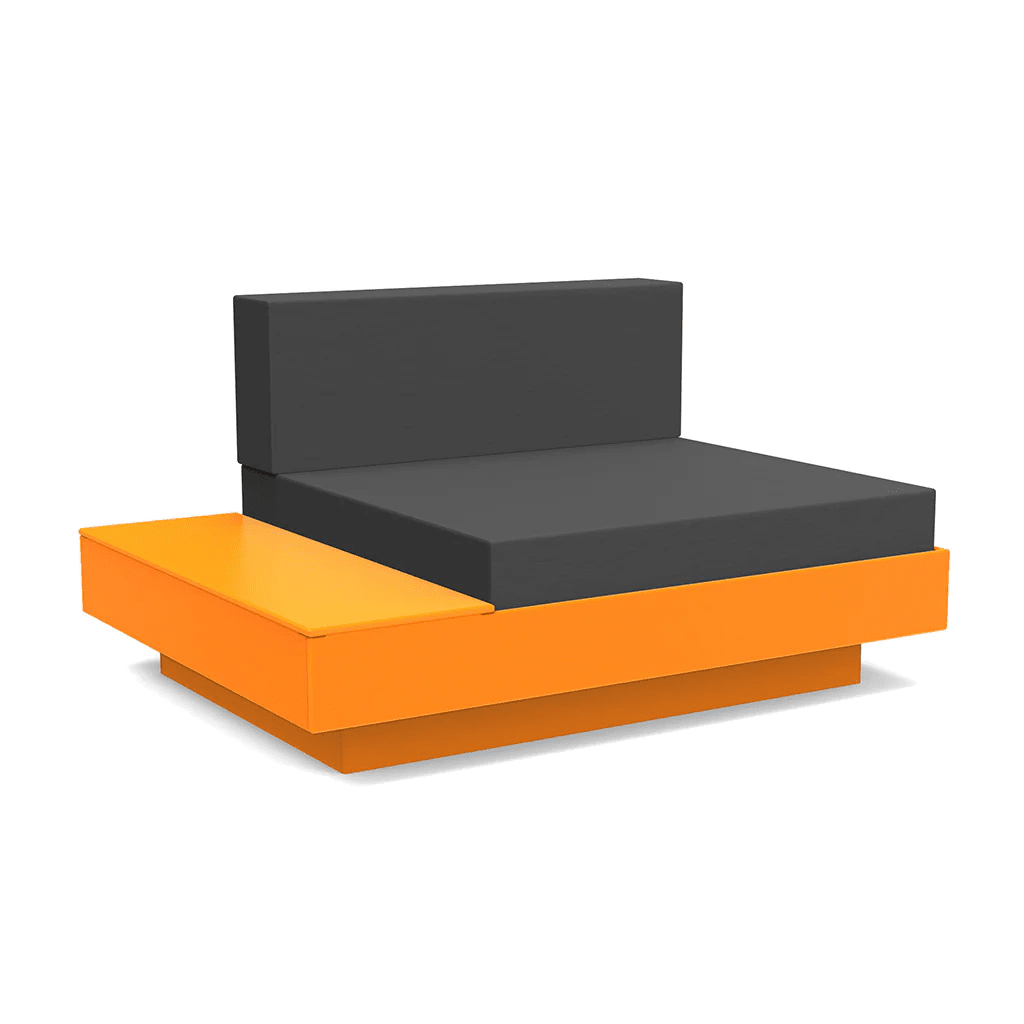 Platform One Lounge Left/Right Table lounge chairs Loll Designs Sunset Orange Cast Charcoal 