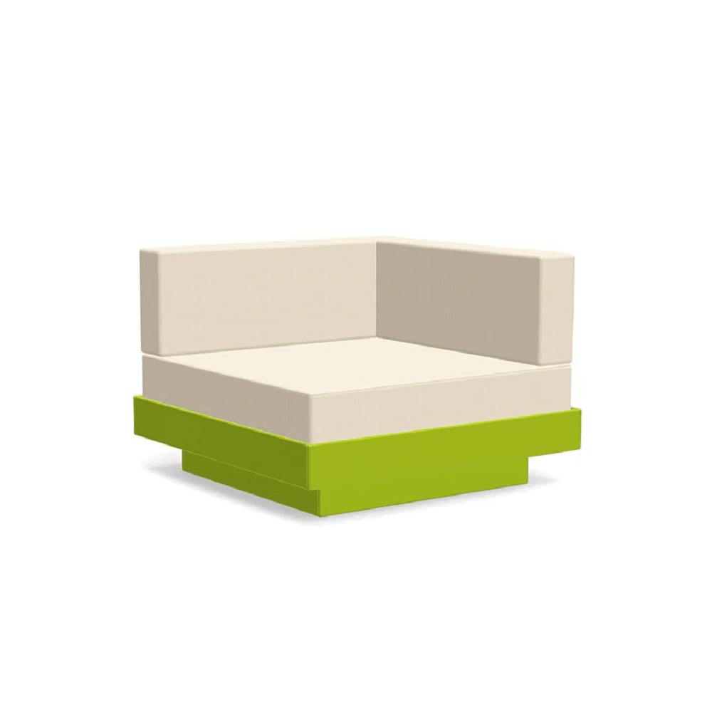 Platform One Sectional Corner Sofas Loll Designs Leaf Green Canvas Flax 