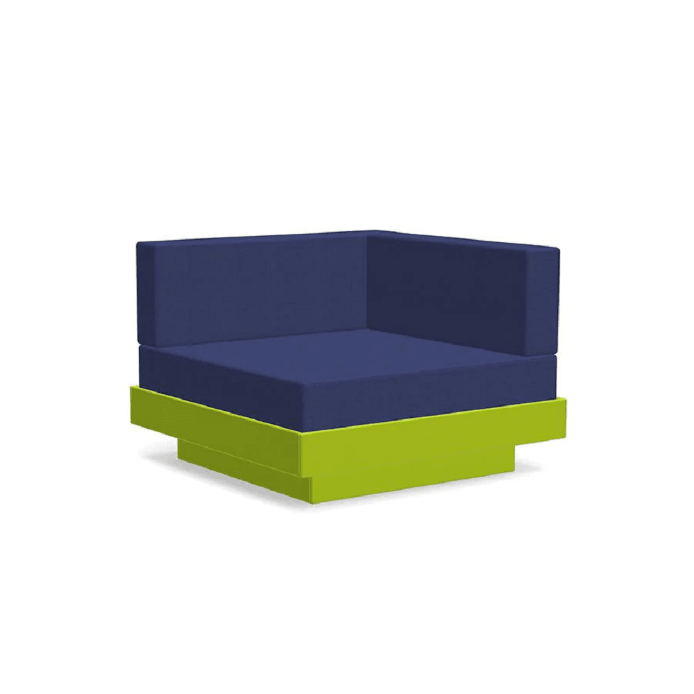 Platform One Sectional Corner Sofas Loll Designs Leaf Green Canvas Navy 