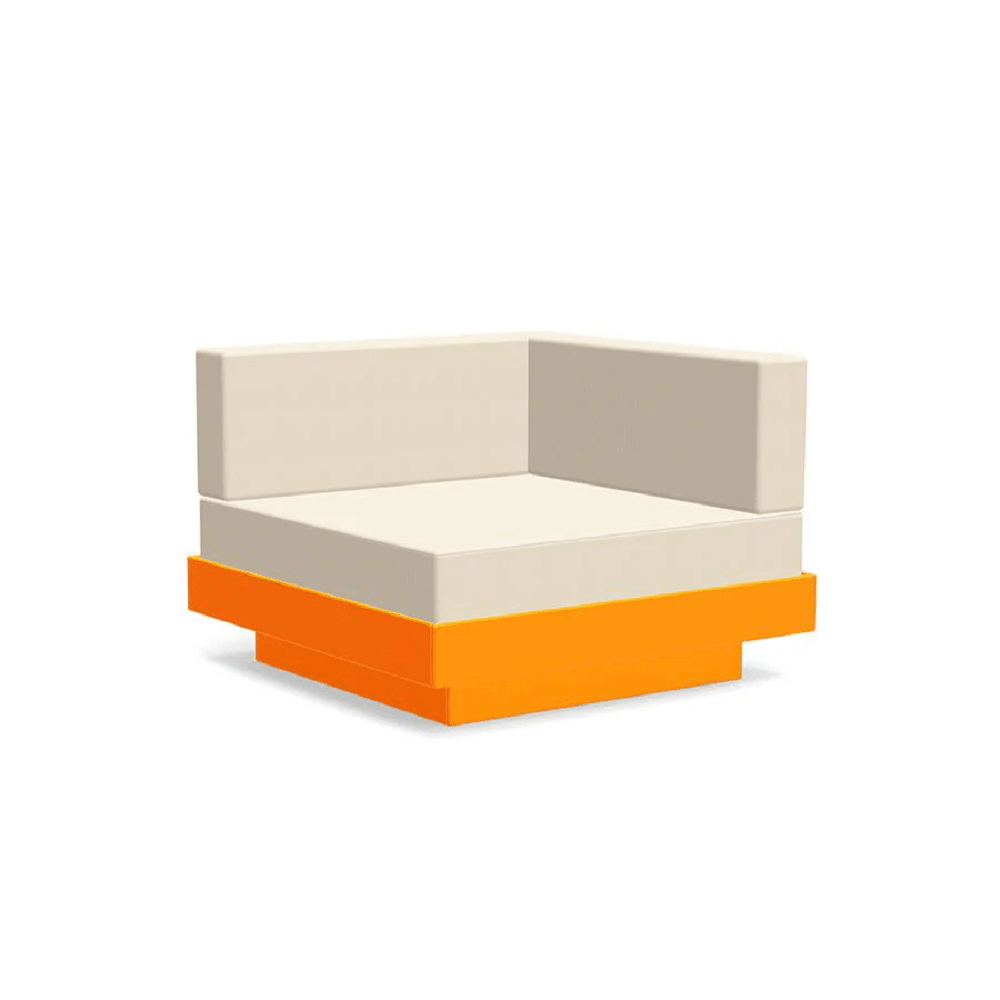 Platform One Sectional Corner Sofas Loll Designs Sunset Orange Canvas Flax 