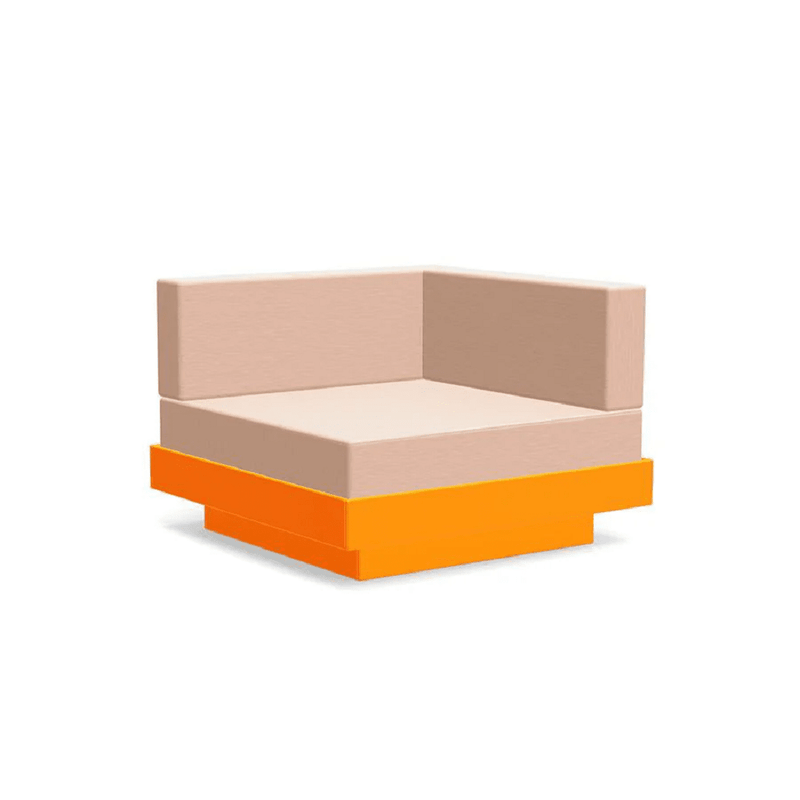 Platform One Sectional Corner Sofas Loll Designs Sunset Orange Cast Petal 