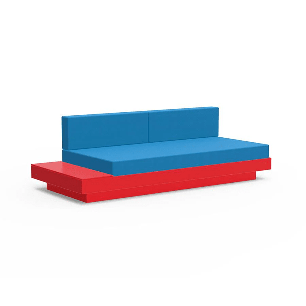 Platform One Sofa with Left or Right Table Sofas Loll Designs Apple Red Canvas Regatta 