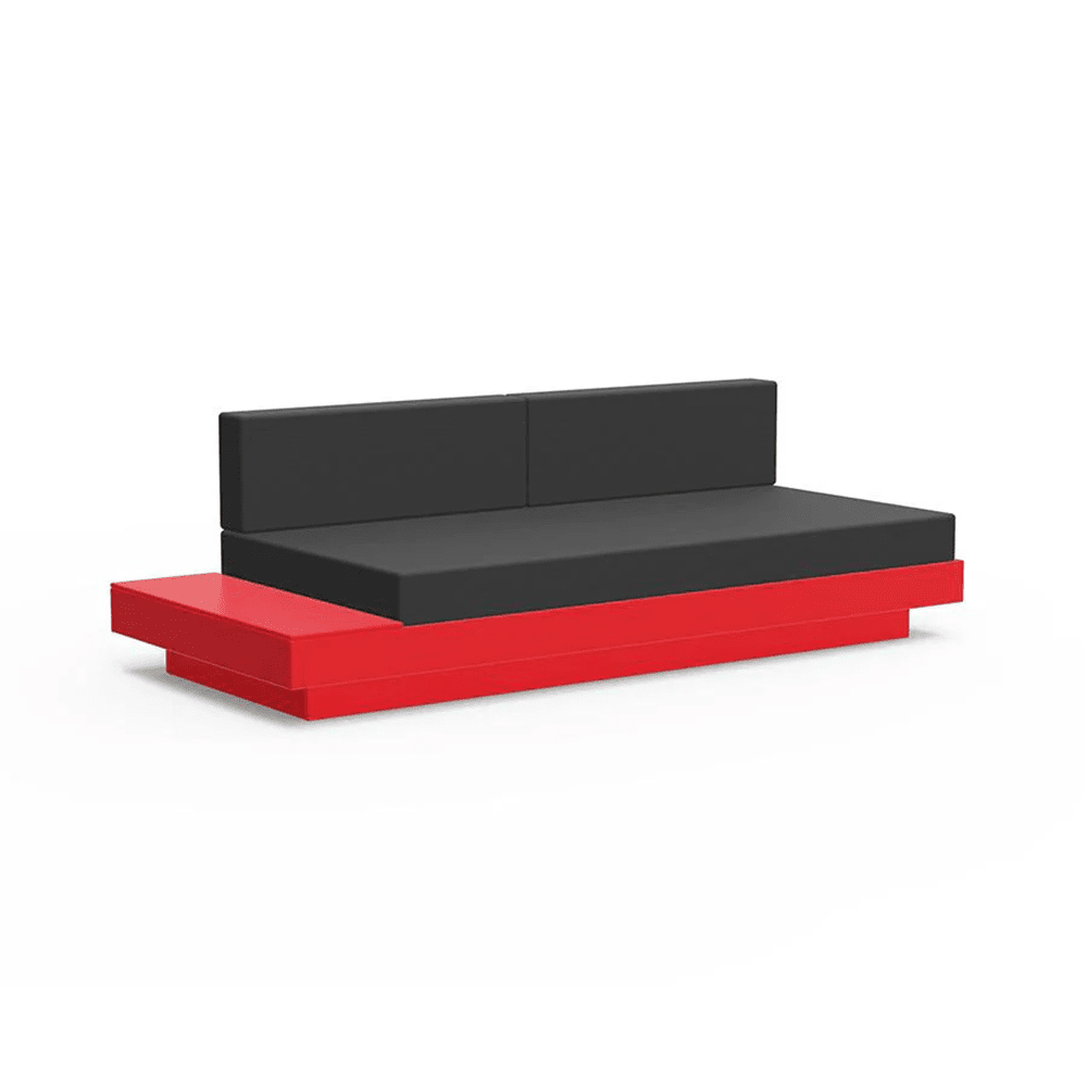 Platform One Sofa with Left or Right Table Sofas Loll Designs Apple Red Cast Charcoal 