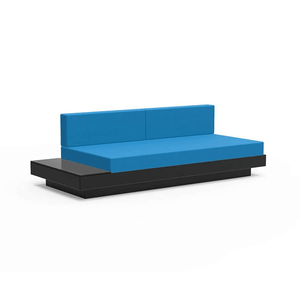 Platform One Sofa with Left or Right Table Sofas Loll Designs Black Canvas Navy 