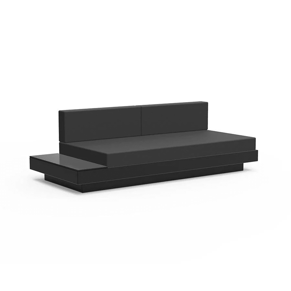 Platform One Sofa with Left or Right Table Sofas Loll Designs Black Cast Charcoal 