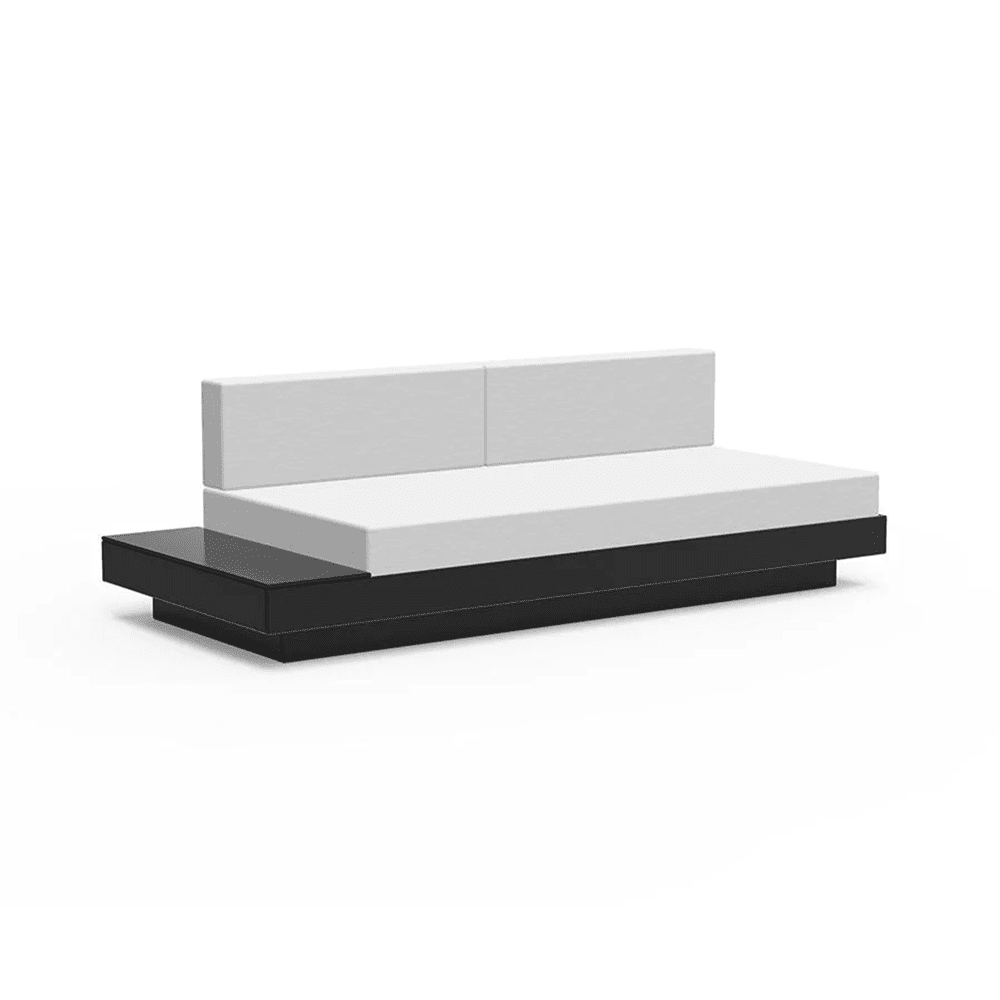 Platform One Sofa with Left or Right Table Sofas Loll Designs Black Cast Silver 