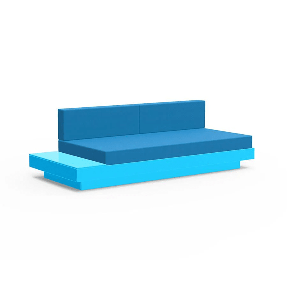 Platform One Sofa with Left or Right Table Sofas Loll Designs Sky Blue Canvas Regatta 