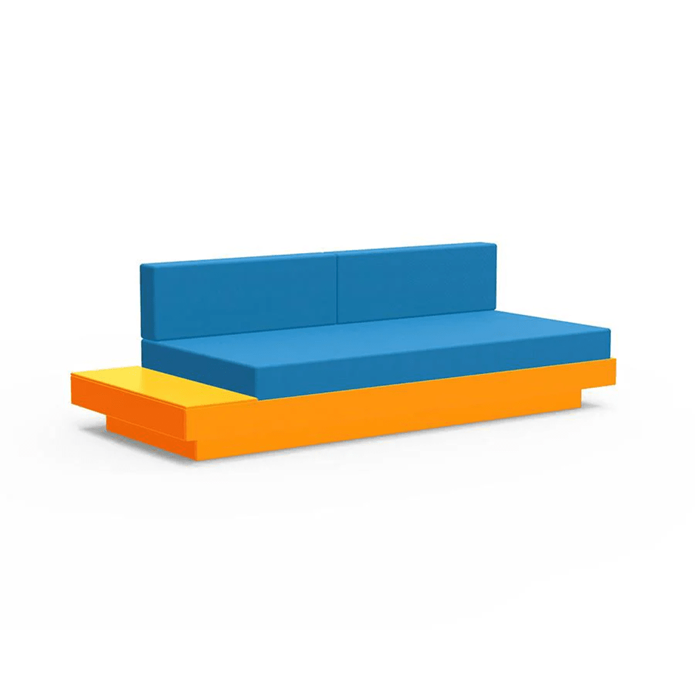 Platform One Sofa with Left or Right Table Sofas Loll Designs Sunset Orange Canvas Regatta 