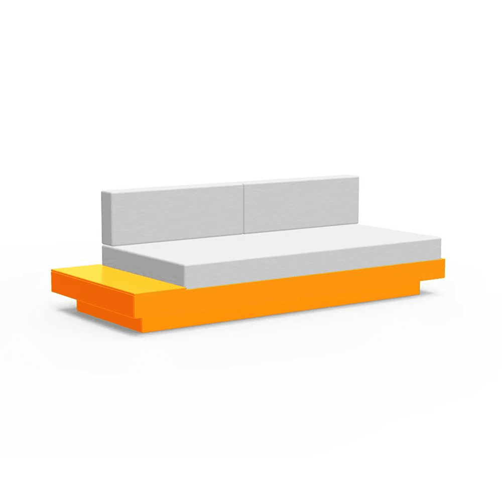 Platform One Sofa with Left or Right Table Sofas Loll Designs Sunset Orange Cast Silver 