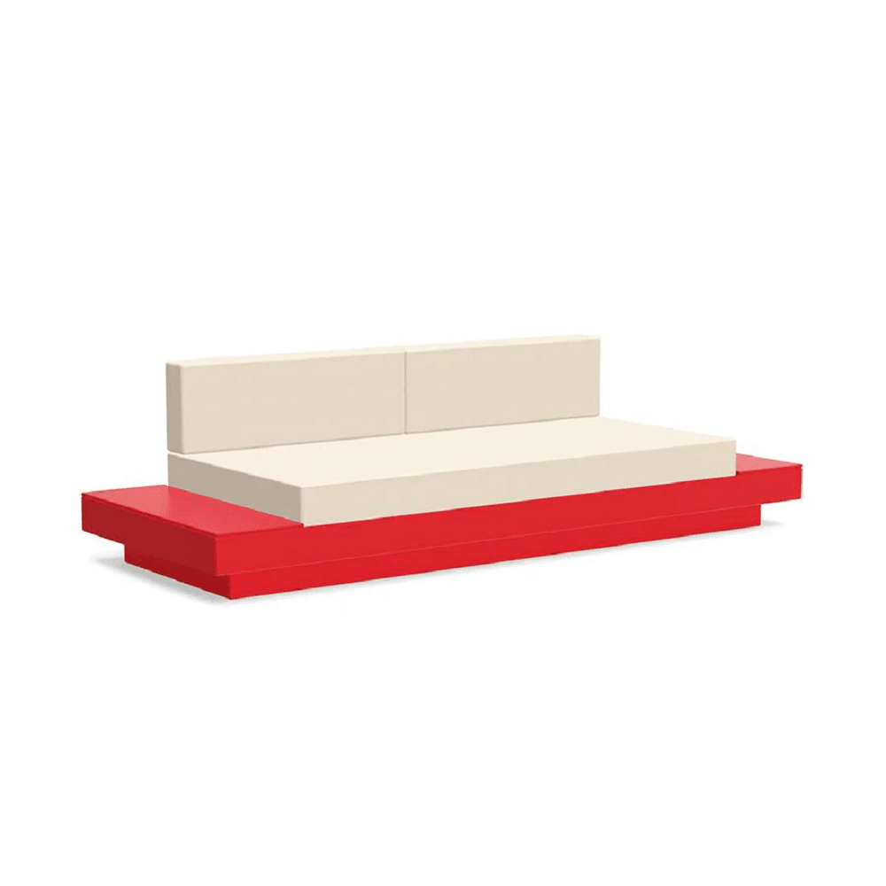 Platform One Sofa with Tables Sofas Loll Designs Apple Red Canvas Flax 