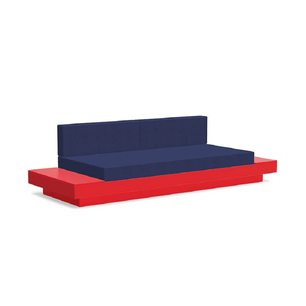 Platform One Sofa with Tables Sofas Loll Designs Apple Red Canvas Navy 