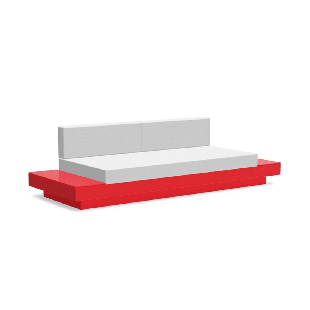 Platform One Sofa with Tables Sofas Loll Designs Apple Red Cast Silver 