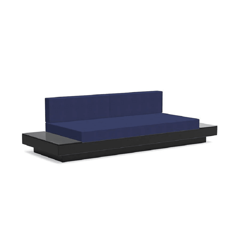 Platform One Sofa with Tables Sofas Loll Designs Black Canvas Navy 