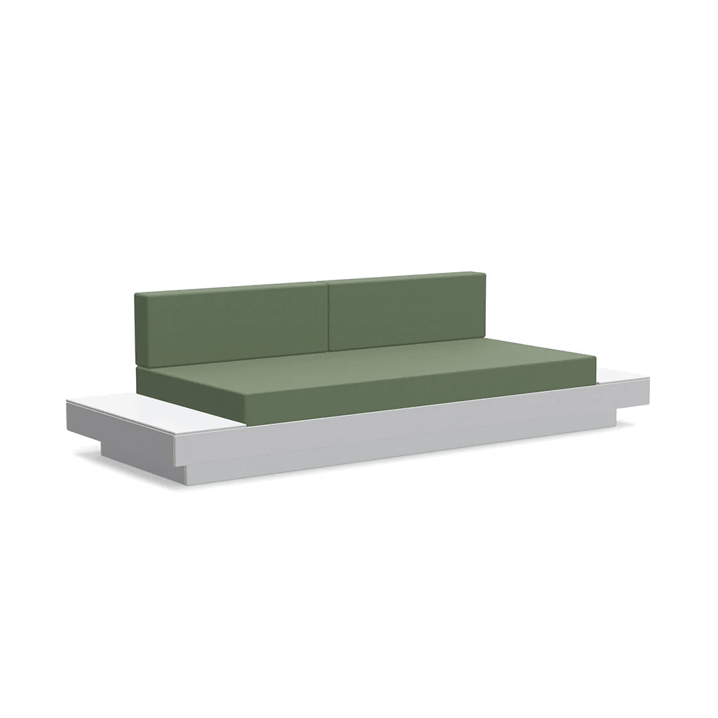 Platform One Sofa with Tables Sofas Loll Designs Driftwood Canvas Fern 