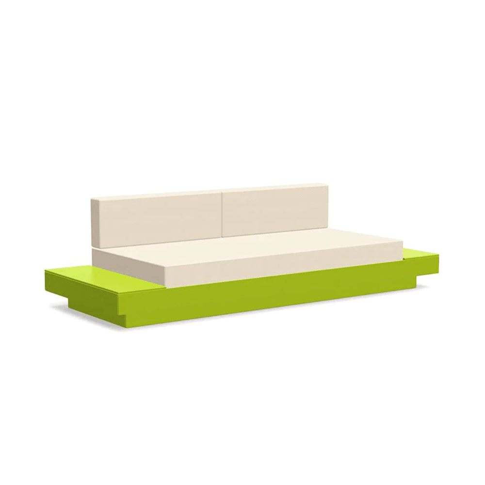 Platform One Sofa with Left or Right Table Sofas Loll Designs Leaf Green Canvas Flax 