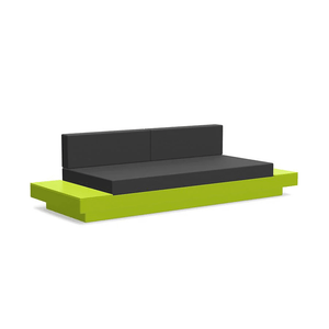 Platform One Sofa with Left or Right Table Sofas Loll Designs Leaf Green Cast Charcoal 