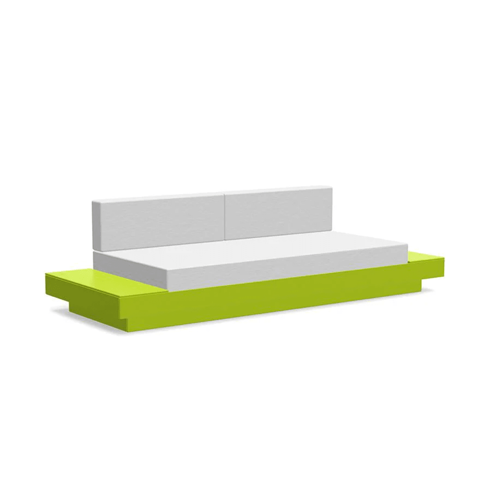 Platform One Sofa with Left or Right Table Sofas Loll Designs Leaf Green Cast Silver 