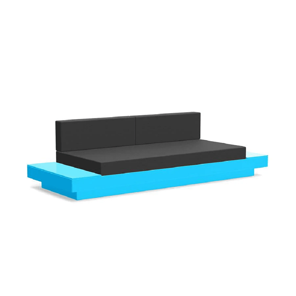 Platform One Sofa with Tables Sofas Loll Designs Sky Blue Cast Charcoal 