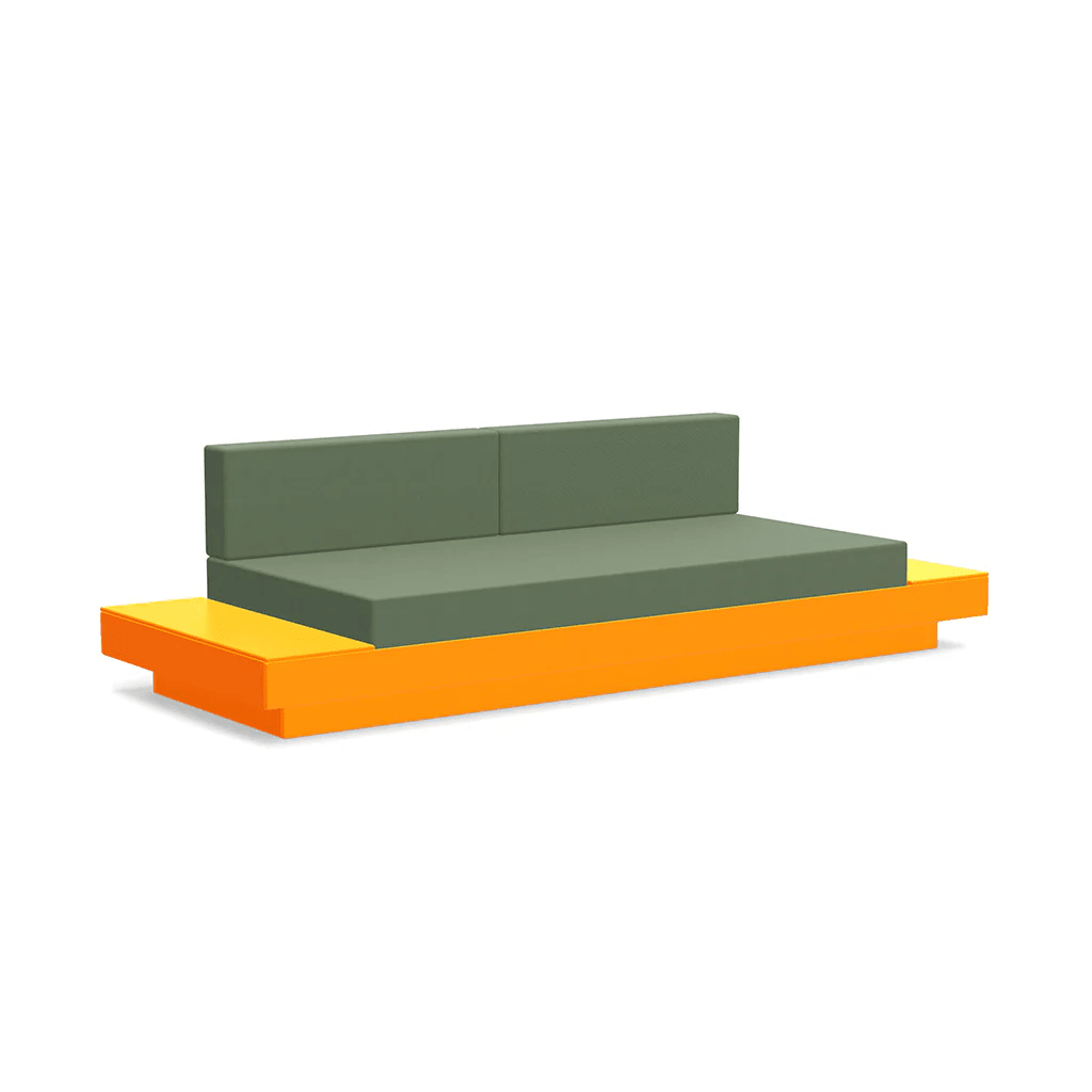 Platform One Sofa with Tables Sofas Loll Designs Sunset Orange Canvas Fern 