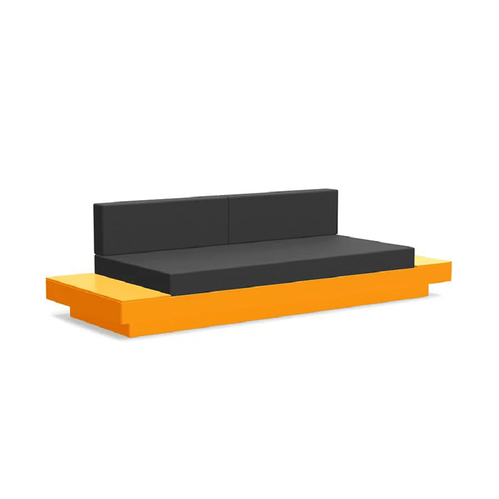 Platform One Sofa with Tables Sofas Loll Designs Sunset Orange Cast Charcoal 